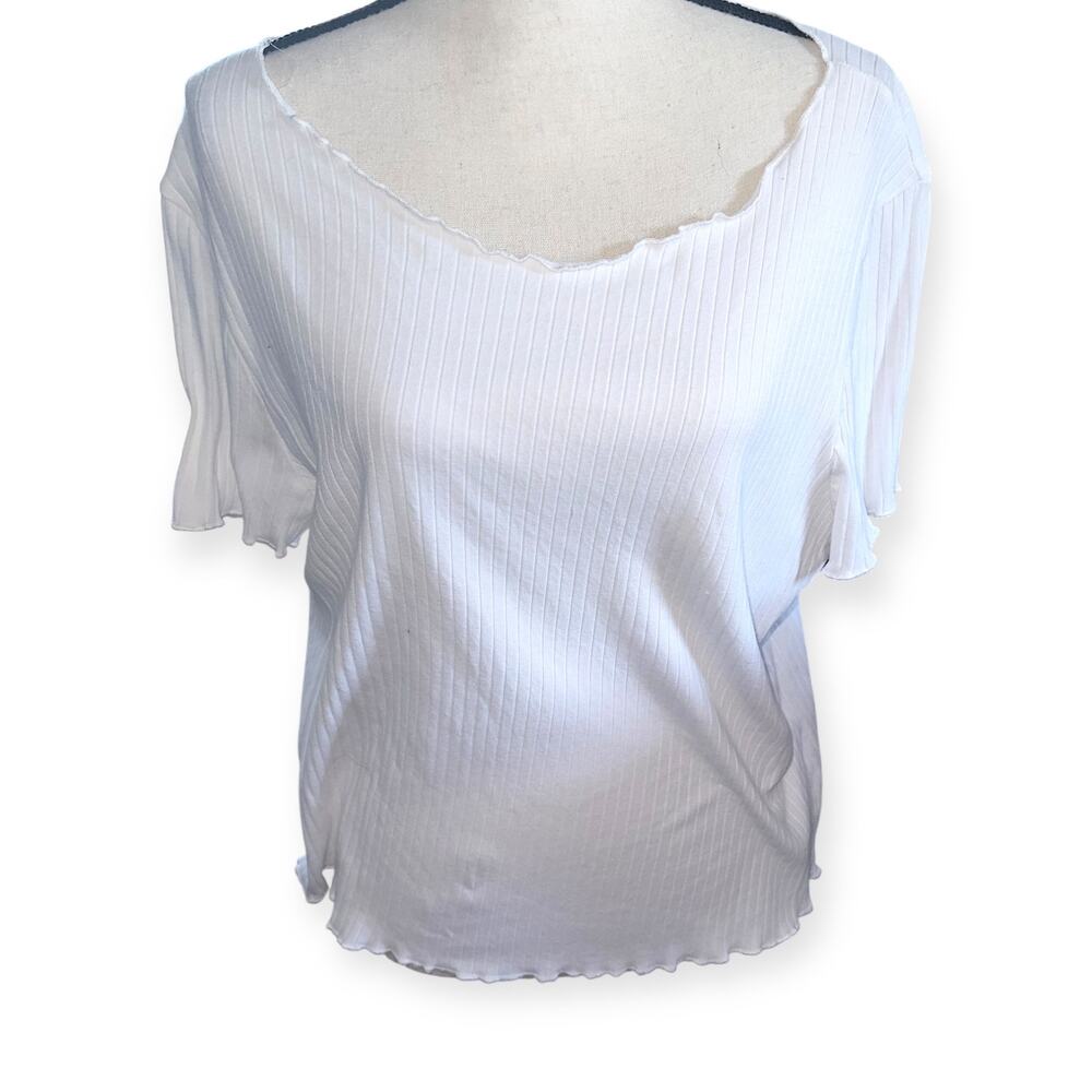 White Lettuce Trimmed Shirt
